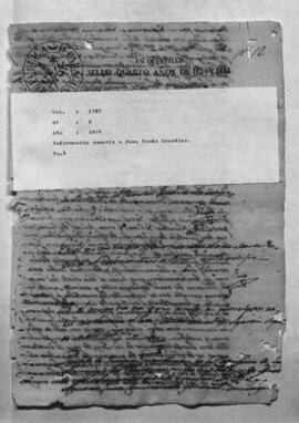 Información sumaria a Juan Tomás González.