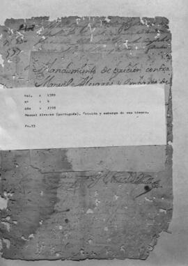 Manuel Álvarez (portugués) Prisión y embargo de sus bienes.