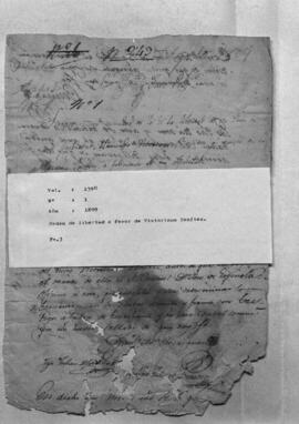 Orden de libertad  a favor de Victoriano Benítez.