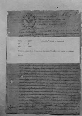 Proceso contra Francisco Antonio Maciel por robo y crimen.