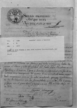 Causa de  José Pampín y Juan José Allivez (correntinos) por insolvencia.