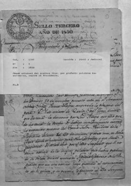 Causa criminal del esclavo Blas por proferir palabras insultantes contra el Presidente.