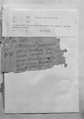 Esclarecimiento de la muerte del natural del pueblo de Santiago Pantaleón Guirapé.