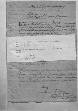 Fragmento de Proceso a Sebastián González por robo de ganado.