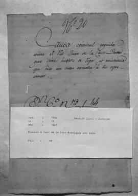 Proceso a Juan de la Cruz Rodríguez por robo.