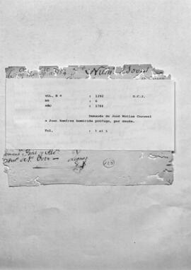Demanda de José Matías  Coronel a Juan Ramírez homicida prófugo, por deuda.