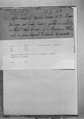 Proceso contra Roque Duarte por heridas y muerte.