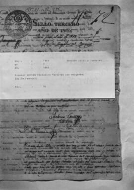 Proceso contra Victorino Martìnez por abigeato. (Villa Franca).