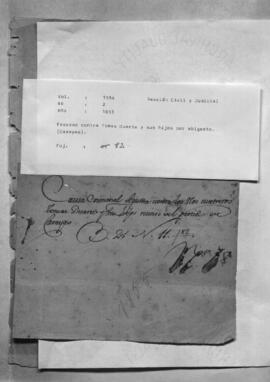 Proceso contra Tomás Duarte y sus hijos por abigeato.