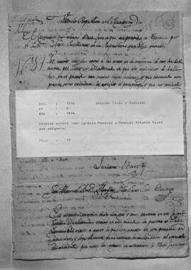 Proceso contra Juan Ignacio Marecos y Pascual Antonio Reyes por abigeato.