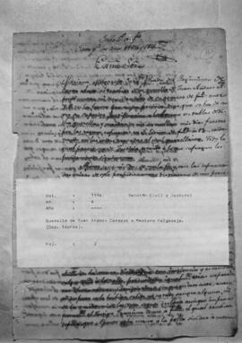 Querella de Juan Andrés Cardozo a Mariano Melgarejo. (doc. Trunco).