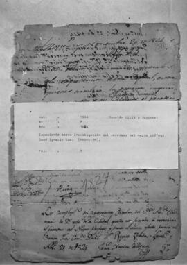 Expediente sobre investigación del paradero del negro prófugo José Ignacio Roa. (Asunción)