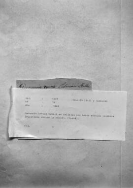Denuncia contra Sebastián Vallejos por haber emitido palabras injuriosas contra la nación. (Ypané – 1845 –02 –08)