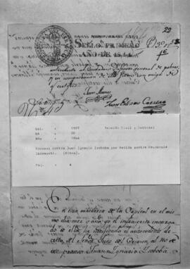 Proceso contra Juan Ignacio Isoboba por herida contra Ibirapoti. (Altos – 1844 – 12 – 09).