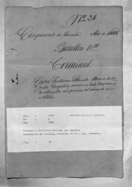 Proceso a Guillermo Mburaté por desertor. Campamento de Corumbá,  Batallón Nº 27, 2ª Compañía.
