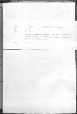 Proceso a Sebastián Paredes, Juan de Dios Fretes, Vicente Enciso y Francisco Cantero por diferentes delitos.