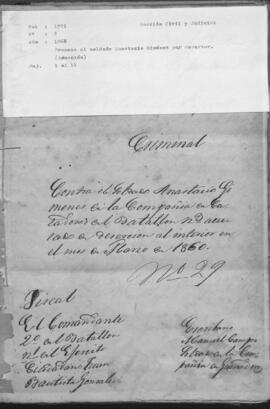 Proceso al soldado Anastasio Jiménez por desertor.