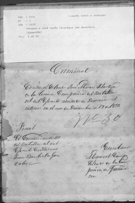 Proceso José María Filartiga por desertor.