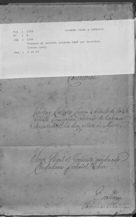 Proceso al soldado Calixto Cumà por desertor.  Cerro León