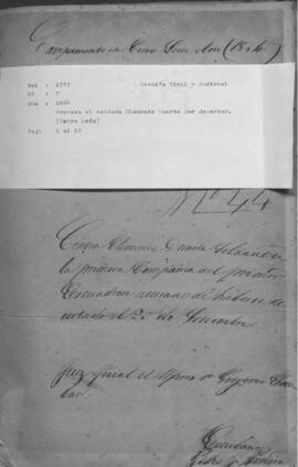 Proceso al soldado Clemente Duarte por Desertor.  Cerro León
