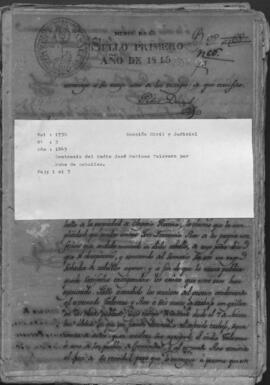 Sentencia del indio José Mariano Talavera por robo de Caballos.