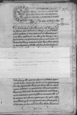 Contrato de formación de sociedad entre Francisco Caseo y Francisco Taboada.