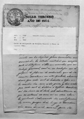 Antonio Ascurra a Luciano Báez (carta).
