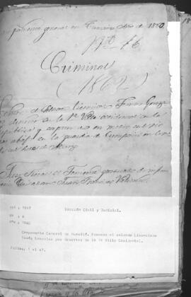 Campamento General de Humaita. Proceso al soldado Lic. Tomás González por desertor de la 1º Villa Occidental.