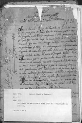 Solicitud de Maria Pabla Ruiz para dar información de pobreza.