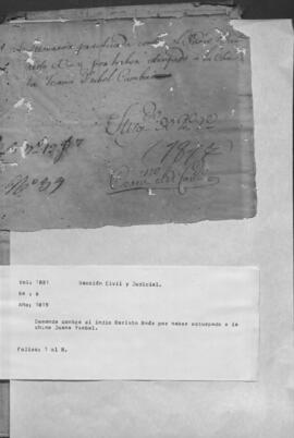Demanda contra el indio Baristo Báez por haber estuprado a la China Juana Isabel.