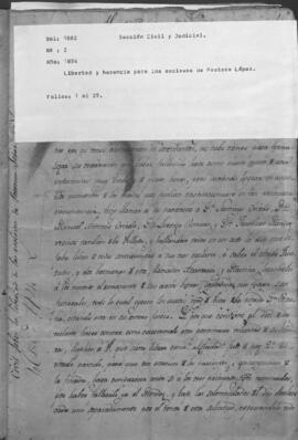 Libertad y herencia para los esclavos de Pastora López.