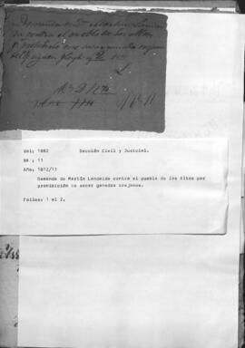 Demanda de Martín Landaida contra el pueblo de los Altos por prohibición de sacar ganados ajenos.