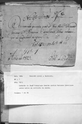 Demanda de José Francisco Duarte contra Petrona Caballero sobre colmo de cantidad de pesos.