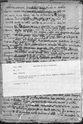 Pleito por cantidad de yerba entre Vicente Amancio Duarte y Fortunato Arias.