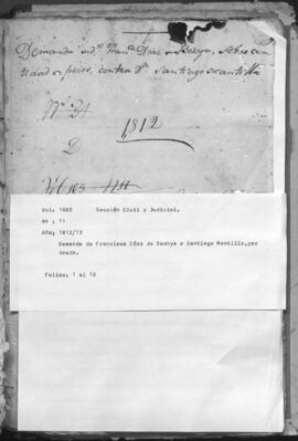 Demanda de Francisco Díaz de Bedoya a Santiago Mantilla por deuda.