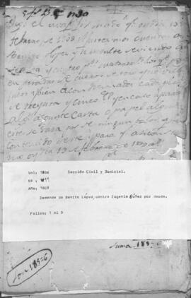 Demanda de Benito López contra Eugenio Núñez por deuda.