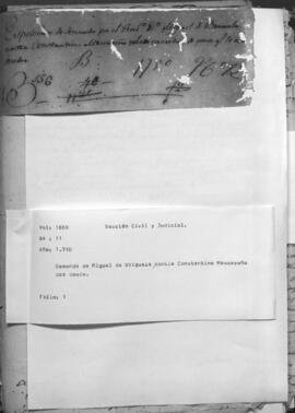 Demanda de Miguel Brizuela, contra Constantino Mascareño por deuda.