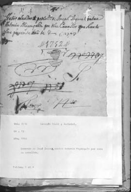 Demanda de José Vázquez contra Antonio Mallorquín, por robo de caballos.