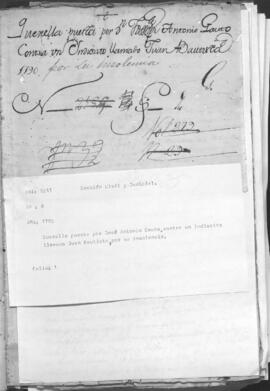 Querella puesta por José Antonio Gauto contra un indiecito llamado Juan Bautista por su insolencia.