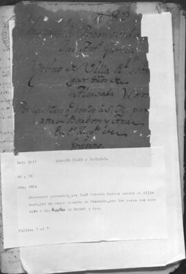 Instancia promovida por José Antonio García vecino de Villa Real, por no pagar derecho de alcabala, por los reses que vendían a los fuertes de Borbón y Apa.