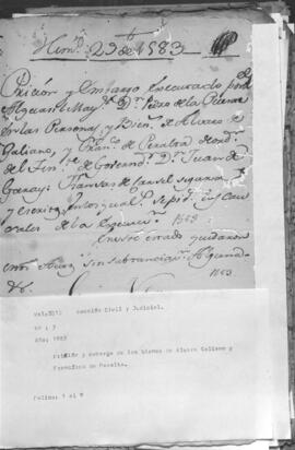 Prisión y embargo de los bienes de Alvaro Galiano y Francisco de Peralta.
