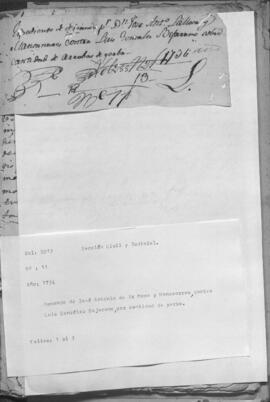 Demanda de José Antonio de la Mora y Manzanares contra Luis González Bejarano, por cantidad de yerba.