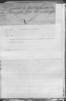 Demanda de Juan Laguardia contra Hermenegildo Rubio sobre cantidad de pesos.
