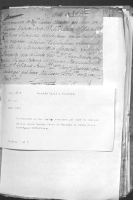 Testimonio de dos cartas escritas por Juan de Herrera Hurtado desde Buenos Aires al Maestre de Campo Pedro Rodríguez Villafáñez.