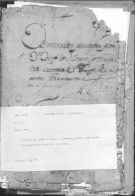 Demanda de José de Herse y Taboada contra José Ramón Tarragona por cantidad de pesos.