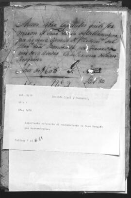Expediente referente al nombramiento de Juan Resquín por Hernandarias.
