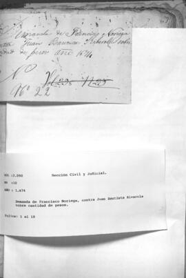 Demanda de Francisco Noriega contra Juan Bautista Rivarola sobre cantidad de pesos.