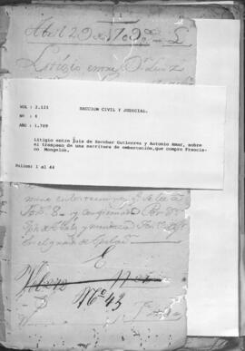 Litigio entre Luis de Escobar Gutierrez y Antonio Amar sobre el transpaso de una escritura de embarcacion que compro Francisco Mongelos.