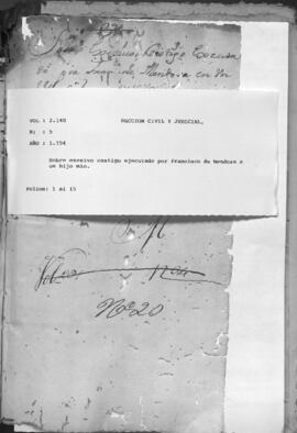 Sobre excesivo castigo ejecutado por Francisco de Mendoza a un hijo mío.
