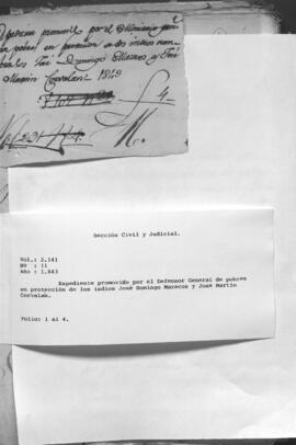 Expediente promovido por el Defensor General de pobres en protección de dos indios José domingo Marecos y José Martín Corvalan.